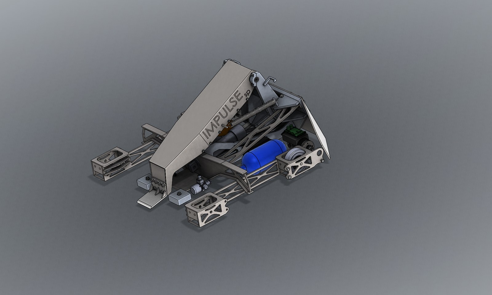 CAD render of a robot chassis and mechanism design